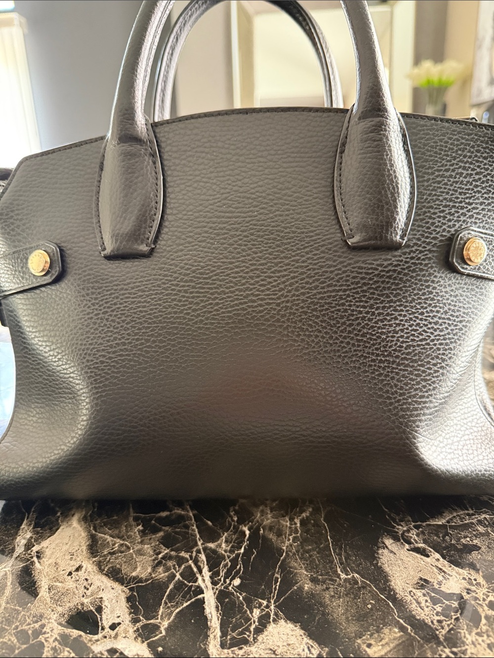 henri bendel Black Pebble Leather Satchel with Gold Hardware - Picture 3 of 5